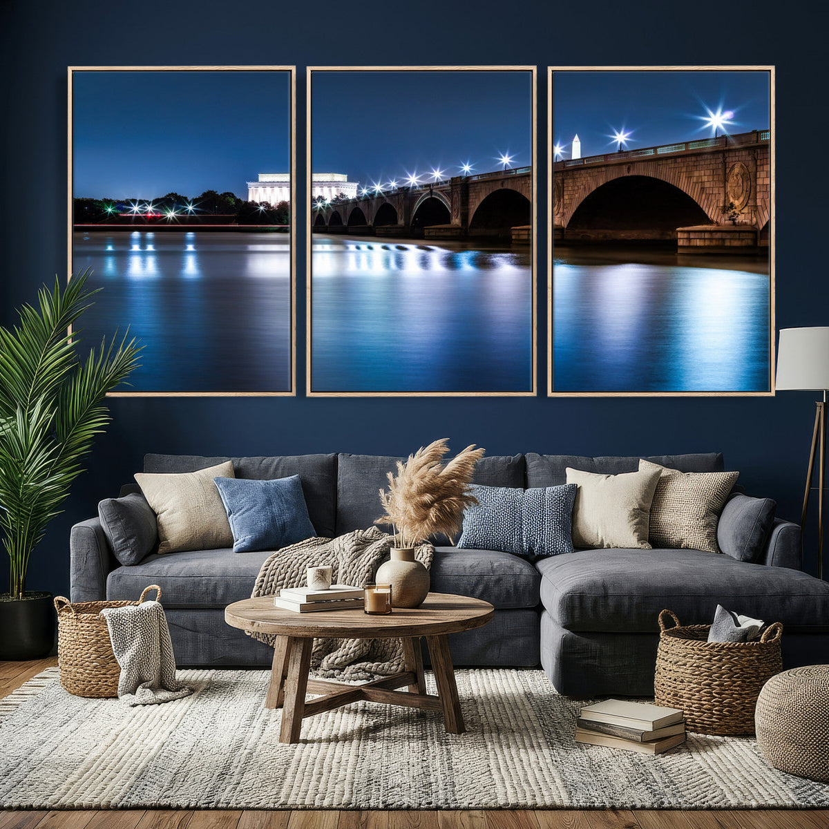 Washington DC Wall Art Canvas Print – Lincoln Memorial Night