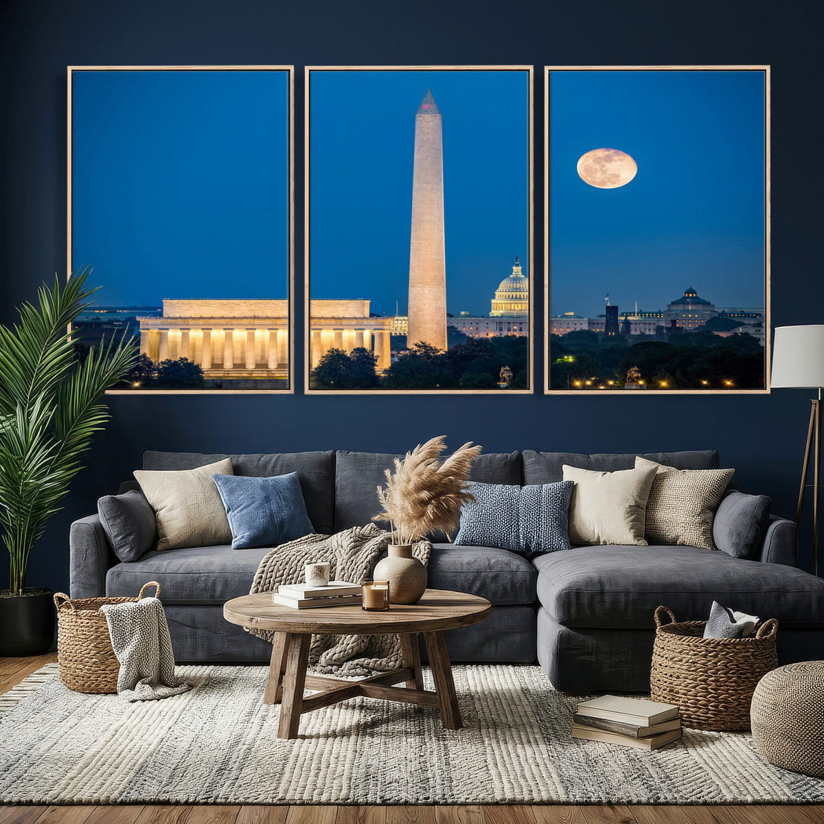 Washington DC Skyline Wall Art Canvas Print – Lincoln
