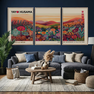 Yayoi Kusama Colorful Landscape Wall Art Canvas Print –