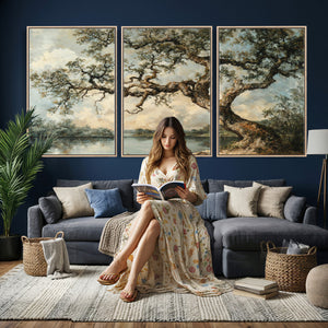 Old Oak Tree Canvas Wall Art, Turner Inspired Romantic