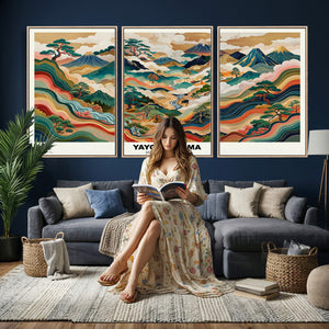 Japanese Grasslands Canvas Wall Art, Kusama Inspired