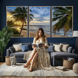Mar Chiquita Beach Puerto Rico Canvas Wall Art, Manati Caribbean Coastal Photography Print, Tropical Ocean Sunset Decor