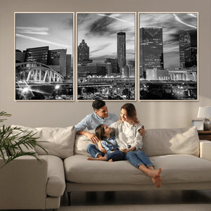 Black and White Atlanta Wall Art Canvas Print