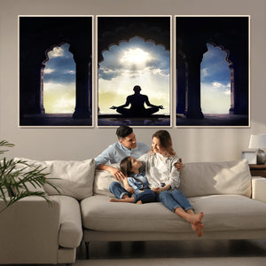 Women and Yoga Wall Art Canvas Print