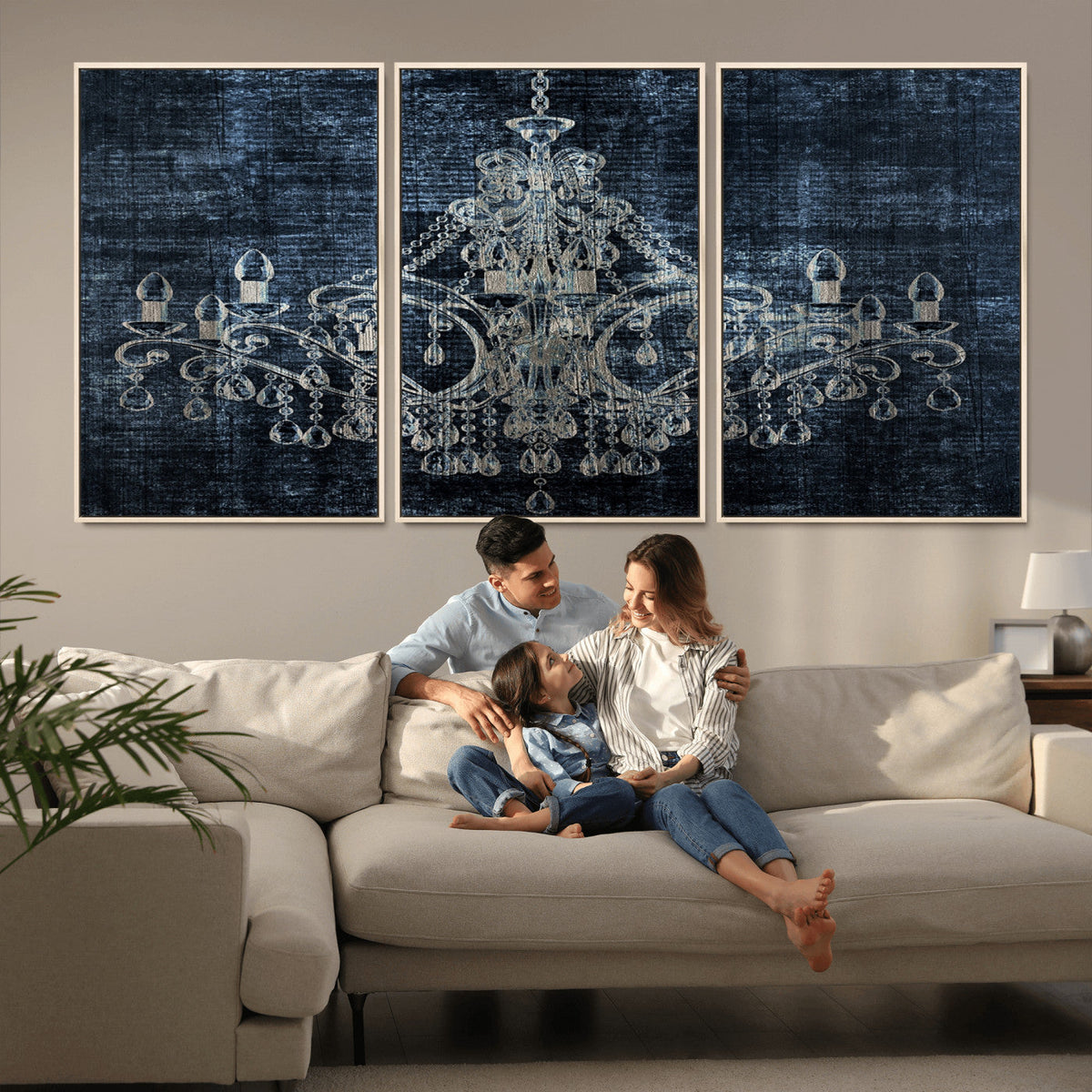 Dark Chandelier Wall Art Canvas Print