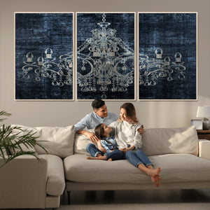 Dark Chandelier Wall Art Canvas Print
