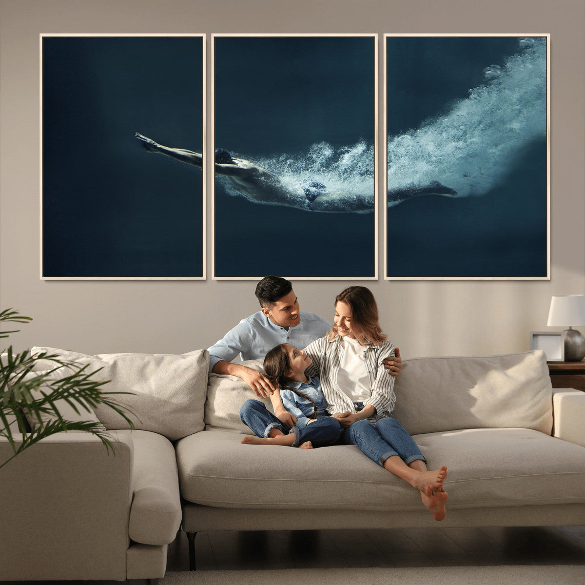 Swimmer Wall Art Canvas Print