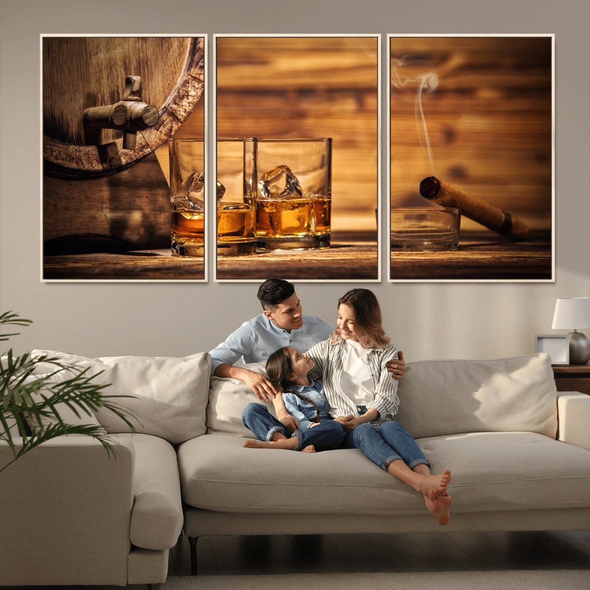 Rustic Whiskey and Barrel Canvas Print