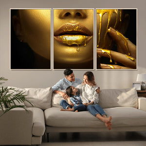 Gold and Women Wall Art Canvas Print