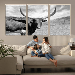 Cattle Wall Art Longhorn Cow Canvas Print