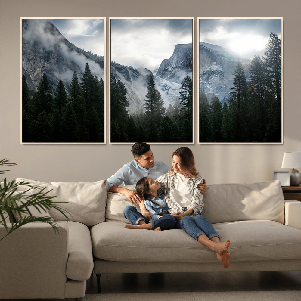 Yosemite National Park El Capitan Foggy Mountain Wall Art |