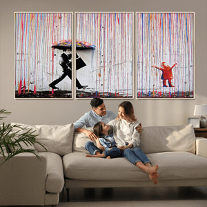 Banksy Wall Art Canvas Print, Framed Graffiti Art Picture