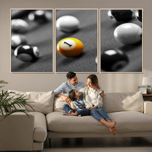 Wall Art Pool Table and Balls Canvas Print