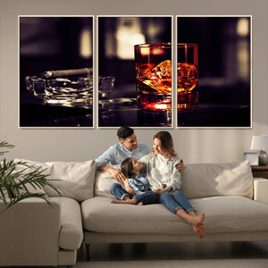 Whiskey and Cigar Canvas – Luxurious Wall Art for Home or