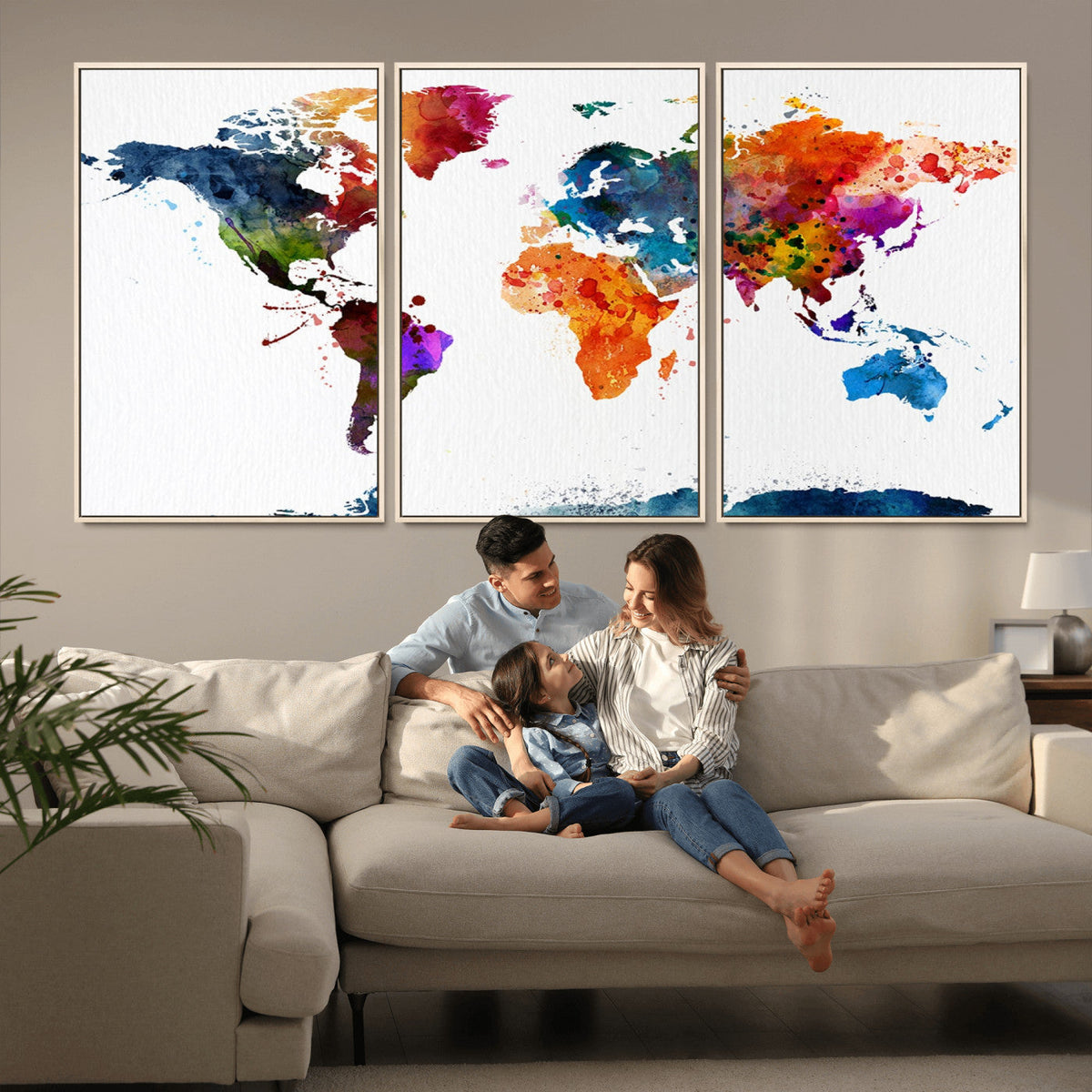 World Map Canvas Print – Detailed Map of the World Wall Art