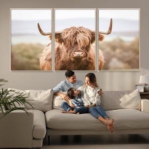 Scottish Serene Highland Cow Canvas Wall Art – Serene