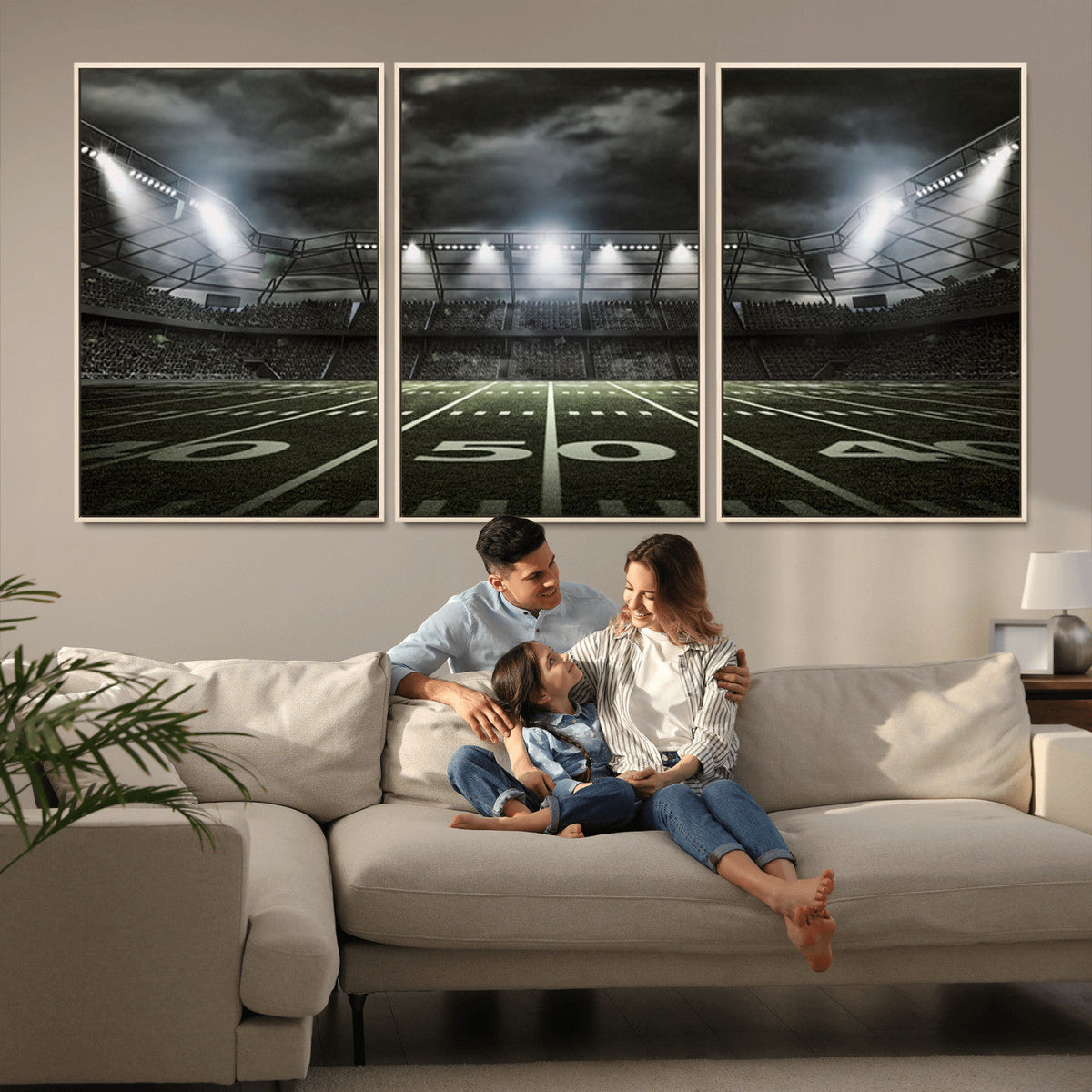 American Football Stadium Wall Art Canvas Print, Stadium