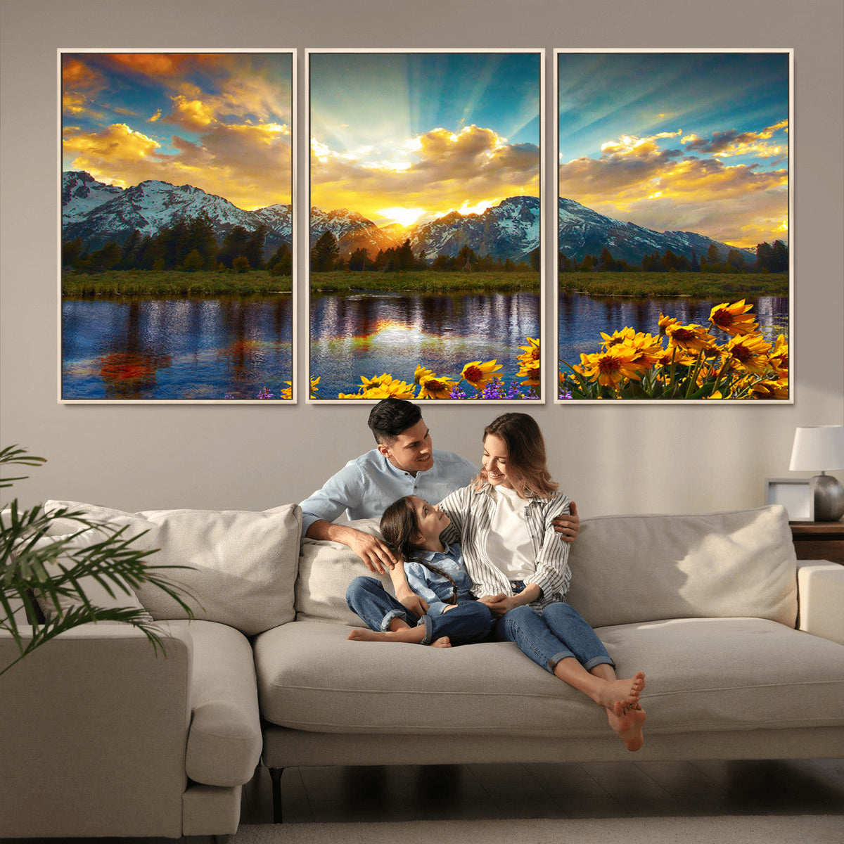 Grand Teton Park Sunrise Wall Art – Vibrant Landscape Canvas