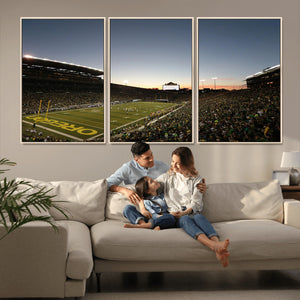 Oregon Ducks Football Team Print - Eugene Autzen Stadium