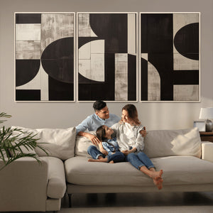 Abstract Brown Wabi Sabi Canvas Print Set – Minimalist