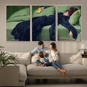 Decadent Girl by Ramon Casas Wall Art Canvas Print, Framed