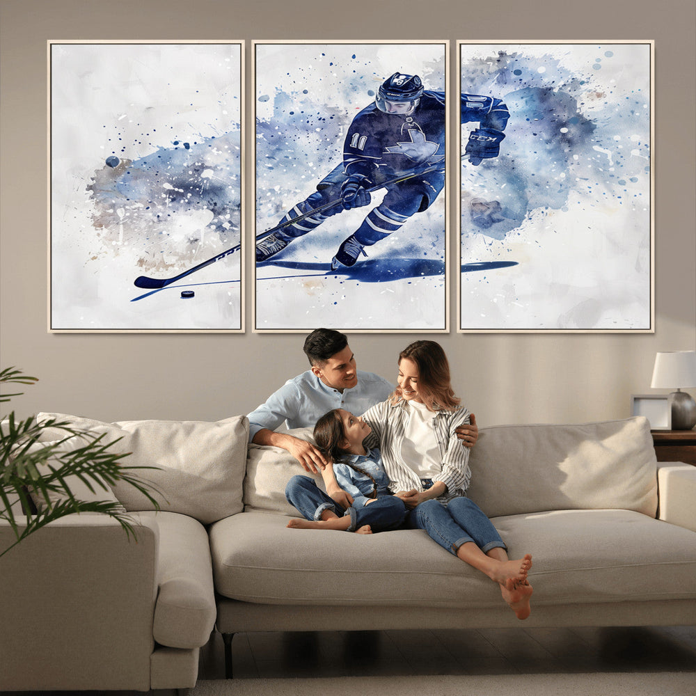 Hockey Player Wall Art Canvas Print - Sports-Inspired