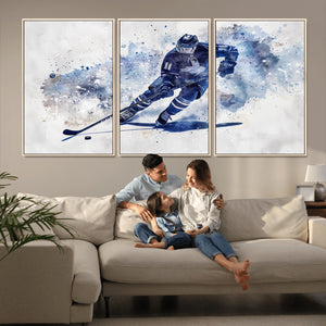 Hockey Player Wall Art Canvas Print - Sports-Inspired