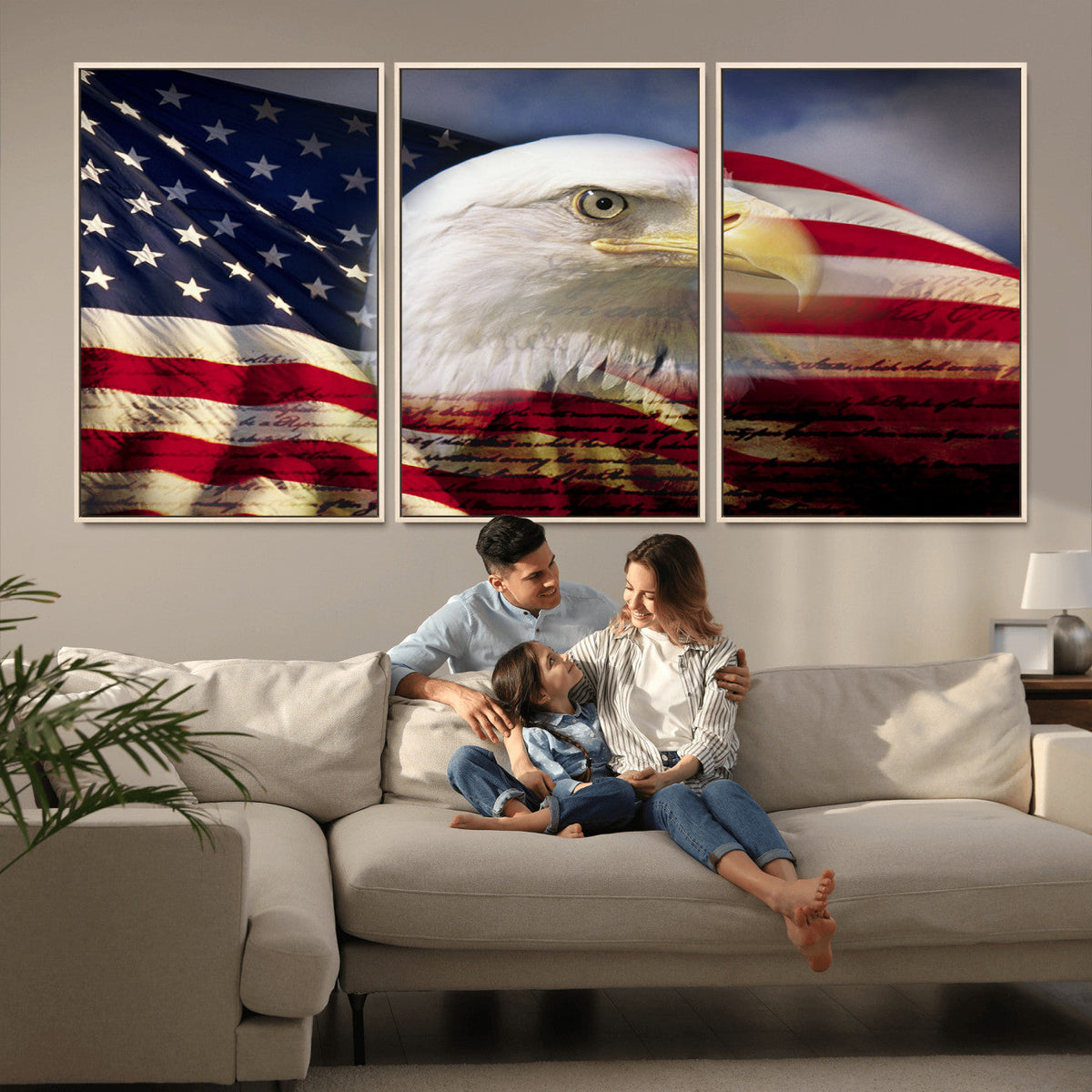 American Flag Eagle Symbol Wall Art, American Flag Eagle
