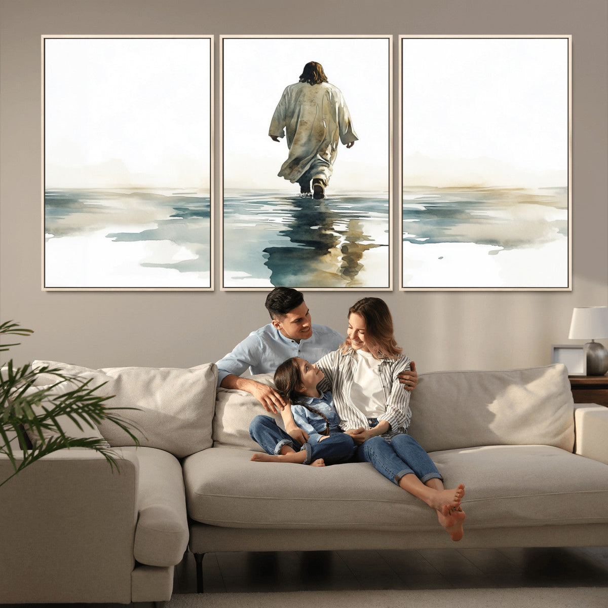 Abstract Jesus Wall Art Canvas Print, Christian Wall Art,