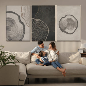 Minimalist Tree Rings Wall Art | Modern Abstract Canvas