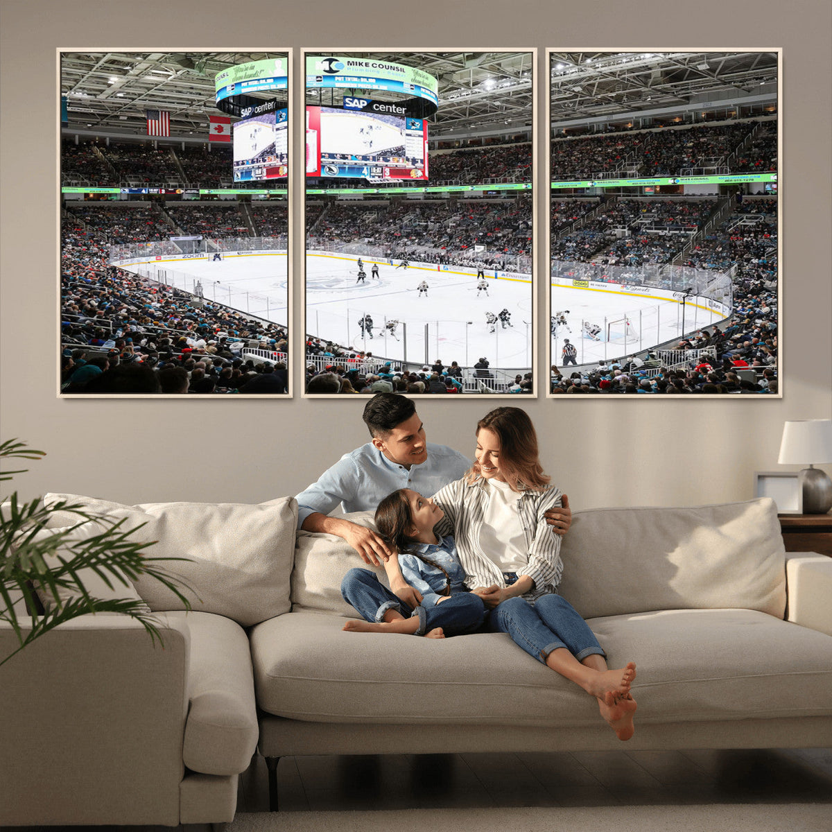Sharks Arena Blackhawks Sharks Ice Hockey Stadium Wall Art