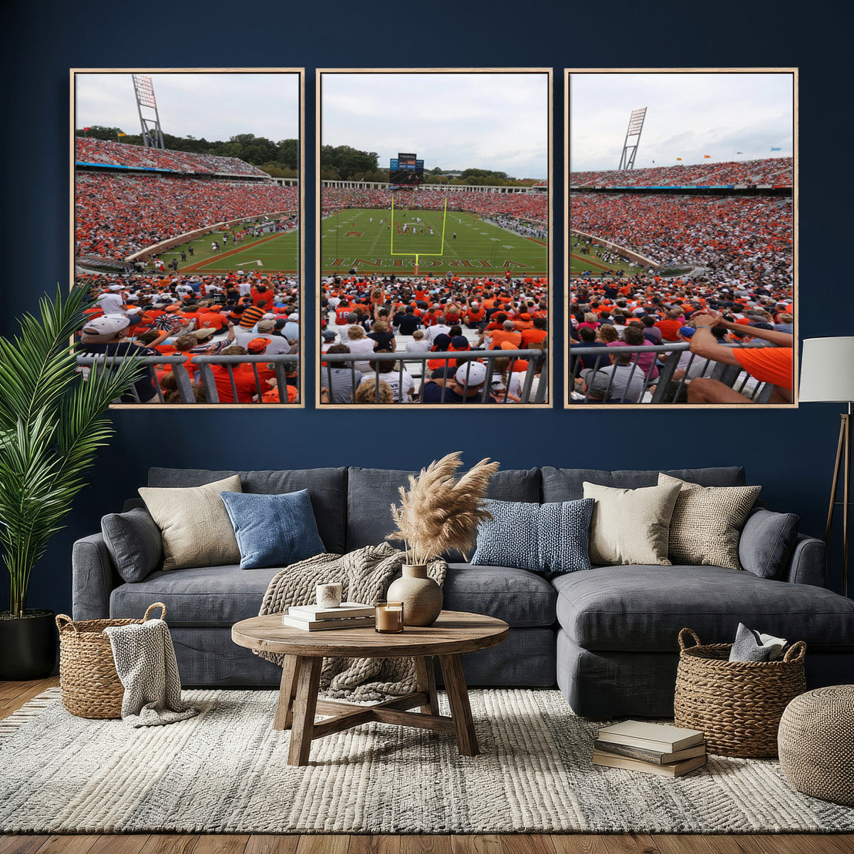 Virginia Cavaliers Football Team Print - Charlottesville Scott Stadium Print Wall Art Canvas