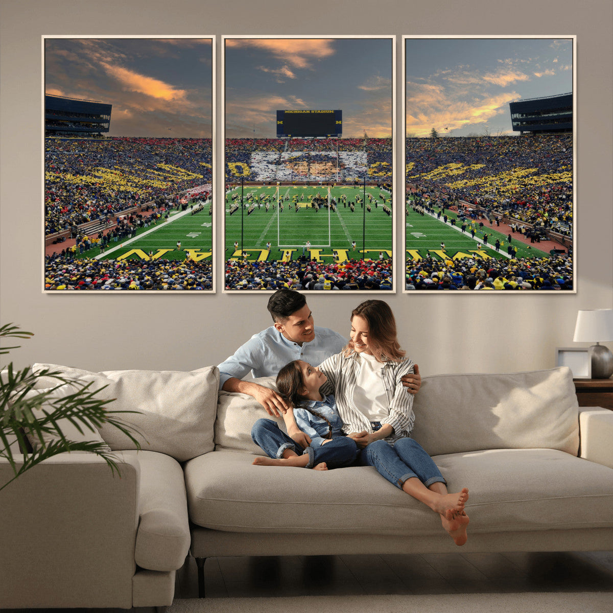 University of Michigan Wolverines Print Canvas, Football