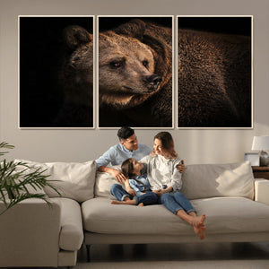 Wild Grizzly 399 Bear Canvas Wall Art Print, Bear Animal