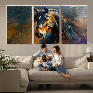 Abstract Horse Wall Art Canvas Print | Farmhouse Wall Decor