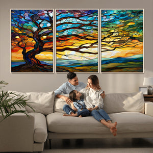 Mosaic Tree Wall Art | Ready to Hang Stained Glass Style