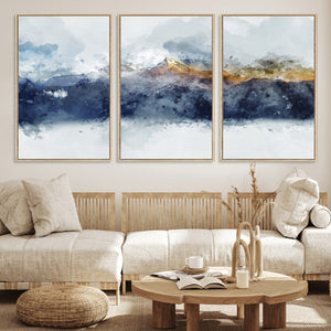 Abstract Mountain Range Art Canvas Print | 3 Panel