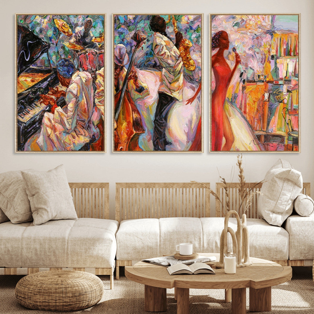 Abstract Afro American Jazz Canvas Wall Art | Music-Inspired