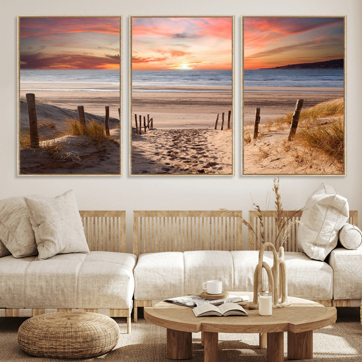 Sunset on the Sea Wall Art Canvas Print