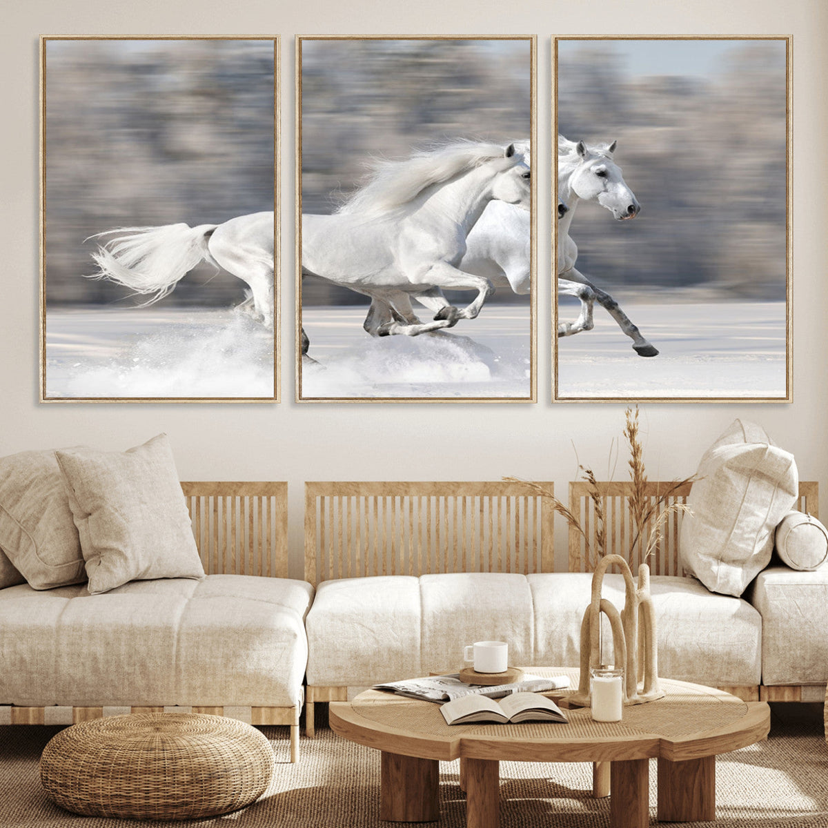 The White Horses Wall Art, Framed White Horses Wall Art