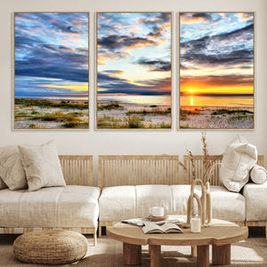 Sunset On The Ocean Wall Art Canvas Print