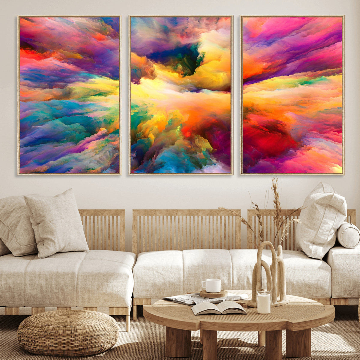 Blazing Vibrant Colors Cloud Wall Art Canvas Print