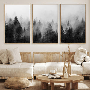 Fogy Forest Canvas Wall Art Print - Mountain Wall Art with