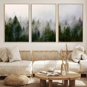Forest Wall Art Canvas Print | Foggy Forest Wall Art | Pine