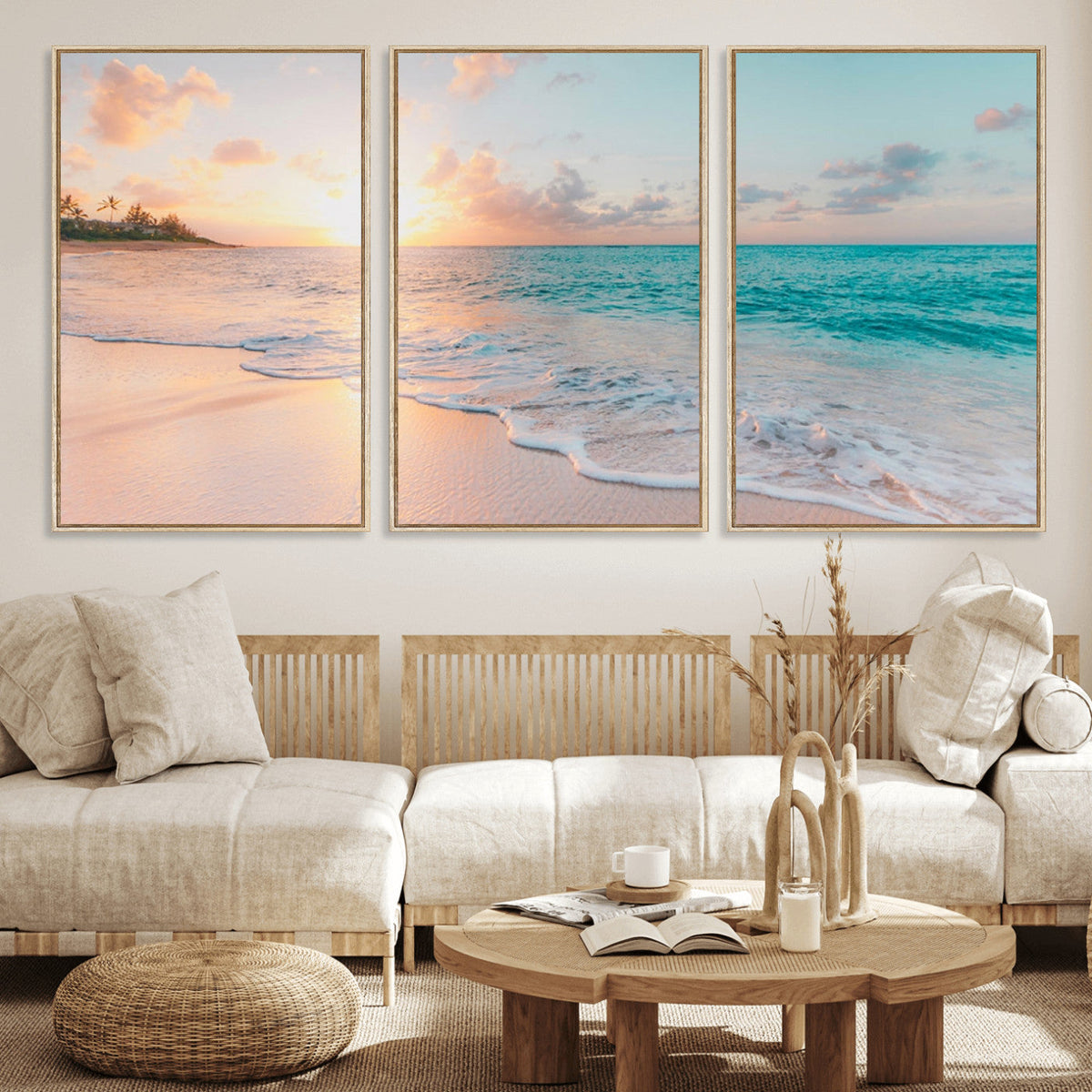 Beach Wall Art - Stunning Ocean Sunset Canvas Print with