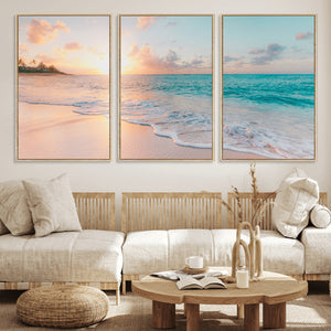 Beach Wall Art - Stunning Ocean Sunset Canvas Print with