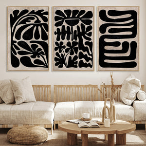 Canvas Print Wall Art Abstract Art Boho, Framed Boho Art