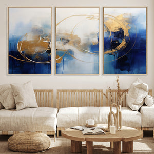 Navy Blue Abstract Wall Art Canvas Print