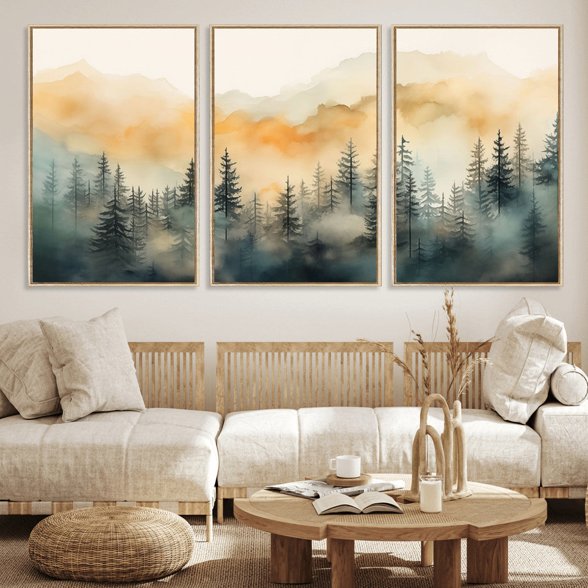 Abstract Forest Print - Mountain Wall Art | Autumn Landscape