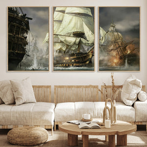 Pirate Ship War Wall Art Canvas Print
